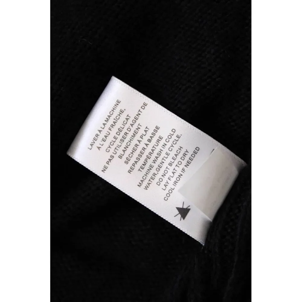 Renuar Womens Pocketed Cowl Neck Long Sleeve Knit Sweater Black Size XS